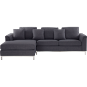 OSLO - Hoekbank - Donkergrijs - Rechterzijde - 270 cm - Polyester