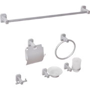 POCONE - 6-delige badkamer hardware set - Zilver - Aluminium