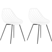 CANTON - Eetkamerstoel - Wit - Synthetisch materiaal