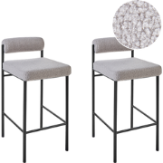 AMAYA - Barkruk set van 2 - Grijs - Polyester