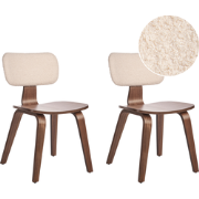 LUCINDA - Eetkamerstoel set van 2 - Donkerbruin/Lichtbeige - Bouclé