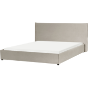 LAVAUR - Tweeperoonsbed - Taupe - 180 x 200 cm - Fluweel