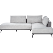 MYKEN - Hoekbank - Lichtgrijs - Linkszijdig - Polyester/Kunstleer