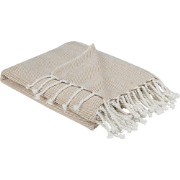 TILMI - Plaid - Lichtbeige - 130 x 160 cm - Katoen