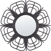 PASAKU - Wandspiegel - Zwart  - Rotan