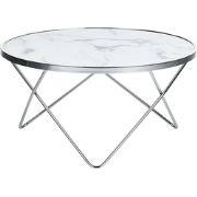 MERIDIAN  - Salontafel - Wit/Zilver - Veiligheidsglas