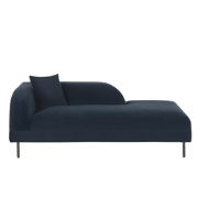 LE CRAU - Chaise longue - Donkerblauw - Linkerzijde - Fluweel
