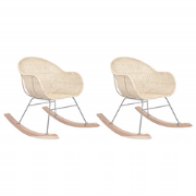LAVINIO - Schommelstoel set van 2 - Natuurlijk - Rotan