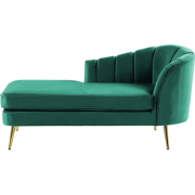 ALLIER - Chaise longue - Smaragdgroen - Rechterzijde - Fluweel