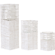 MAROLA - Kaarsenhouder - Wit - Populierhout