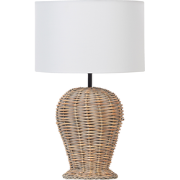 FURELOS - Tafellamp - Gebroken wit - Rotan