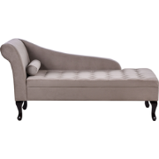 PESSAC - Chaise longue - Taupe - Linkerzijde - Fluweel