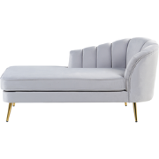 ALLIER - Chaise longue - Lichtgrijs - Rechterzijde - Fluweel