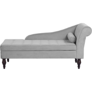 PESSAC II - Chaise longue - Lichtgrijs - Rechterzijde - Fluweel