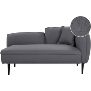 CHEVANNES - Chaise longue - Donkergrijs - Bouclé