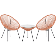 ACAPULCO - Bistroset voor 2 - Oranje - PE rotan