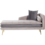 GONESSE - Chaise longue - Taupe - Rechtszijdig - Fluweel