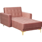ABERDEEN - Chaise longue - Roze - Symmetrisch - Fluweel