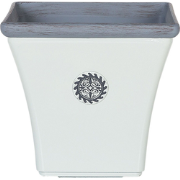 ELATEIA - Plantenbak - Wit - 37 cm - Klei-vezelmengsel