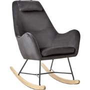 ARRIE - Schommelstoel - Donkergrijs - Fluweel