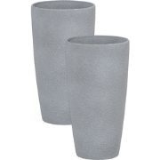 ABDERA - Bloempot set van 2 - Lichtgrijs - Klein - Stenenmix