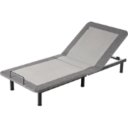 BRUNOY - Bedframe elektrisch verstelbaar - Grijs - 80 x 200 cm - Polye...