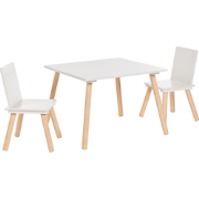 WRINGLEY - Kindertafel met 2 stoelen - Wit/Lichthout - MDF