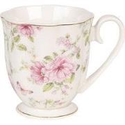 Clayre & Eef Mok Beige Roze Porselein Bloemen