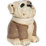 Clayre & Eef Beeld Hond Bruin Beige Keramiek