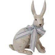 Clayre & Eef Beeld Konijn Beige Groen Polyresin