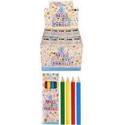 120 Stuks - 4-Delige Kleine Kleurpotloden in doosje - Uitdeelcadeautje...