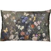 Clayre & Eef Sierkussen Groen Wit Polyester Bloemen