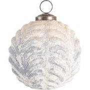 Clayre & Eef Kerstbal Wit Grijs Glas
