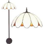 Lumilamp Tiffany Vloerlamp Wit Polyresin