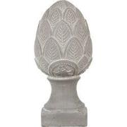 Clayre & Eef Beeld Dennenappel Grijs Steen