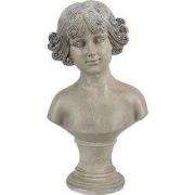 Clayre & Eef Beeld Buste Beige Wit Polyresin