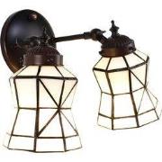 Lumilamp Wandlamp Tiffany Wit Bruin Glas