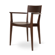 Felda houten eetkamerstoel walnoot - met armleuningen