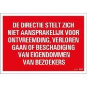 Combi-Bord 23x33 cm De directie stelt zich niet...