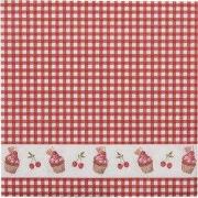 Clayre & Eef Servetten Papier Set van 20 Rood Wit Papier Cupcakes