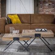 Hoyz - Salontafel Teca - Balance - 70x70x33 - Hout - Bruin