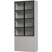 vtwonen Basic 4-Deurs Vitrinekast - Grenen - Mist - 230x101x40