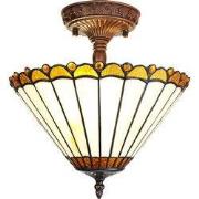 Lumilamp Plafondlamp Tiffany Beige Bruin Glas