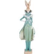 Clayre & Eef Beeld Konijn Turquoise Polyresin