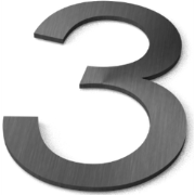 Nummer 3 Model: Huisnummer RVS
