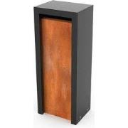 Litru Combo Corten/RAL 9005 Lengte: 400 Breedte: 300 Hoogte:1000