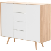Ena dresser 135 houten ladekast whitewash - 135 x 110 cm