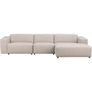 Willard gestoffeerde 4-zits hoekbank lichtbeige - rechts - 312 cm
