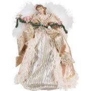 Clayre & Eef Kerstdecoratie Engel Roze Goudkleurig Kunststof
