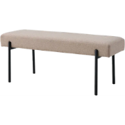 Marianna gestoffeerd bankje taupe - 100 x 42,5 cm